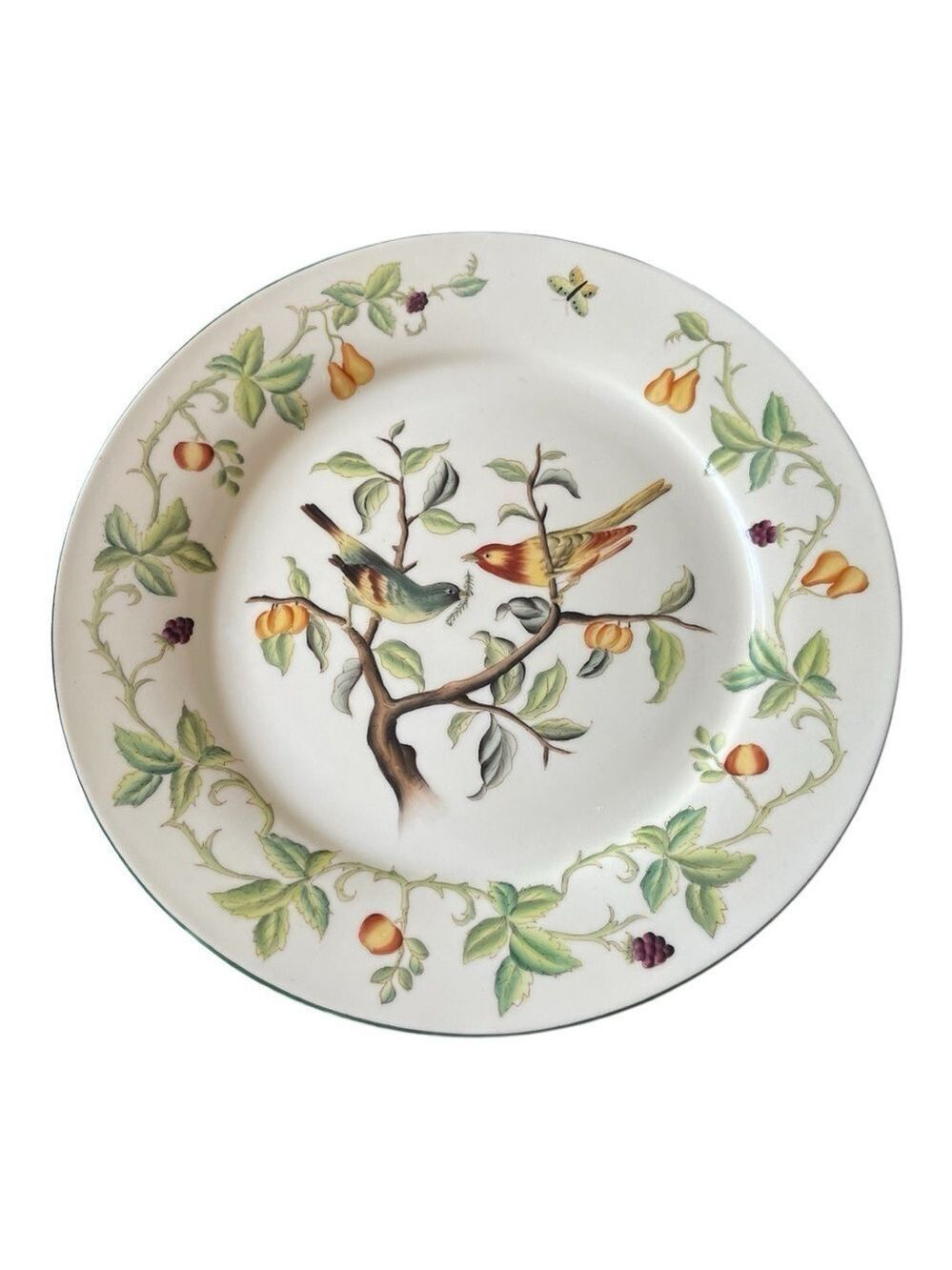 Vintage Andrea by Sadek Decorative Plate, “Birds in the Garden”, Green & Gold.